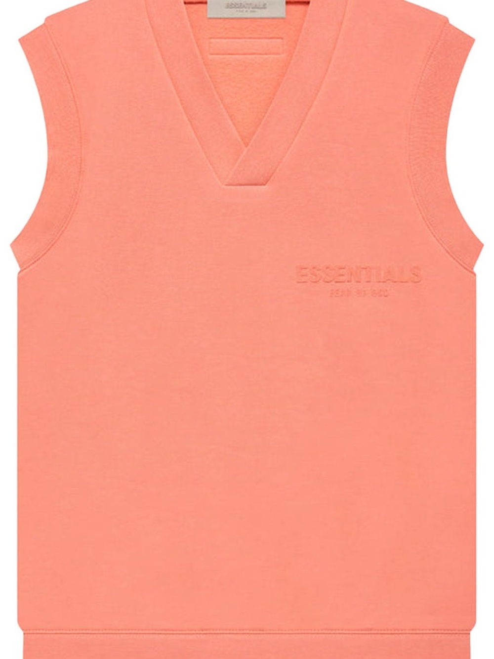 ESSENTIALS Peach Coral V-Neck Sleeveless Sweatshirt Vest